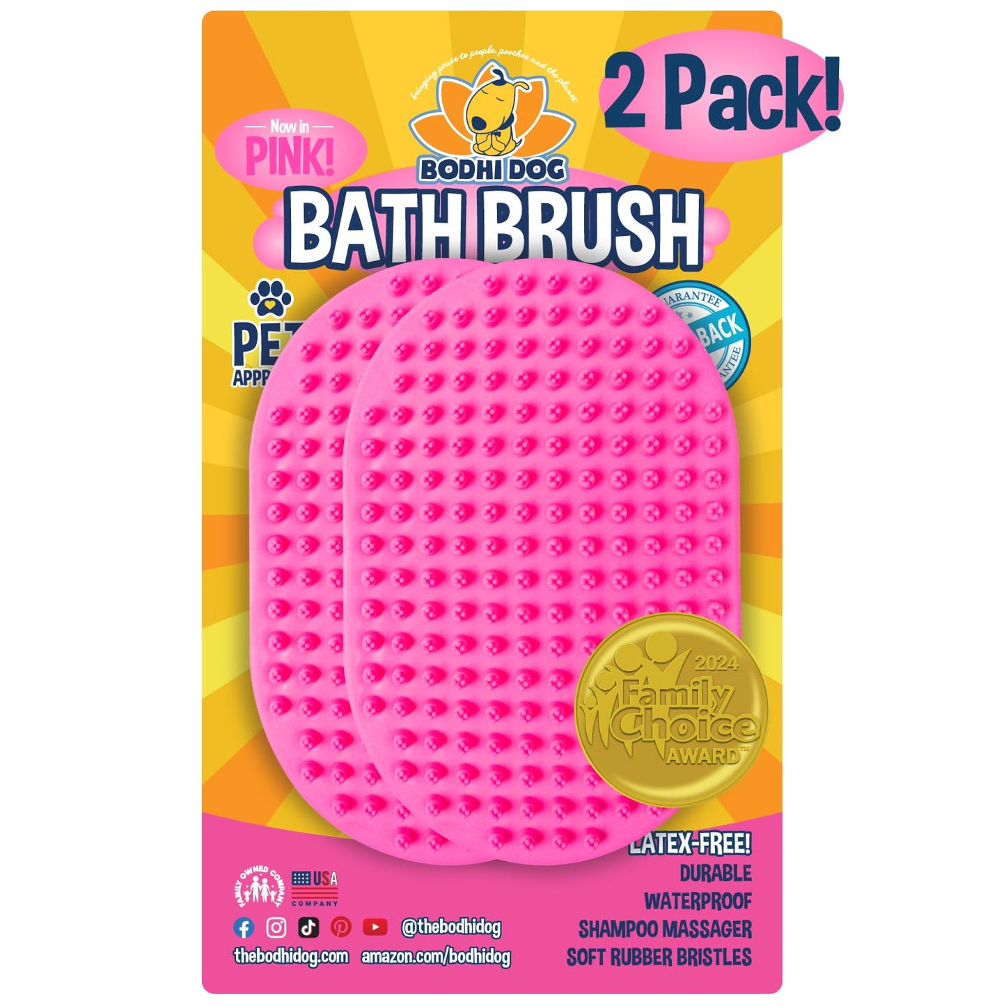 Bodhi Dog Shampoo Brush - Pet Grooming & Bath Supplies for Dogs and Cats - Bath Brush for Long & Short Hair - Premium Scrubber for Shower, Bathing & Massage (One Pack, Blue)