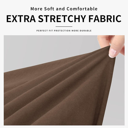 Easy-Going 100% Dual Waterproof 4 Pieces Stretch Soft Couch Cover for Dogs, Sofa Slipcover for 3 Separate Cushion Couch Leakproof Furniture Protector for Kids, Pets Dark Gray