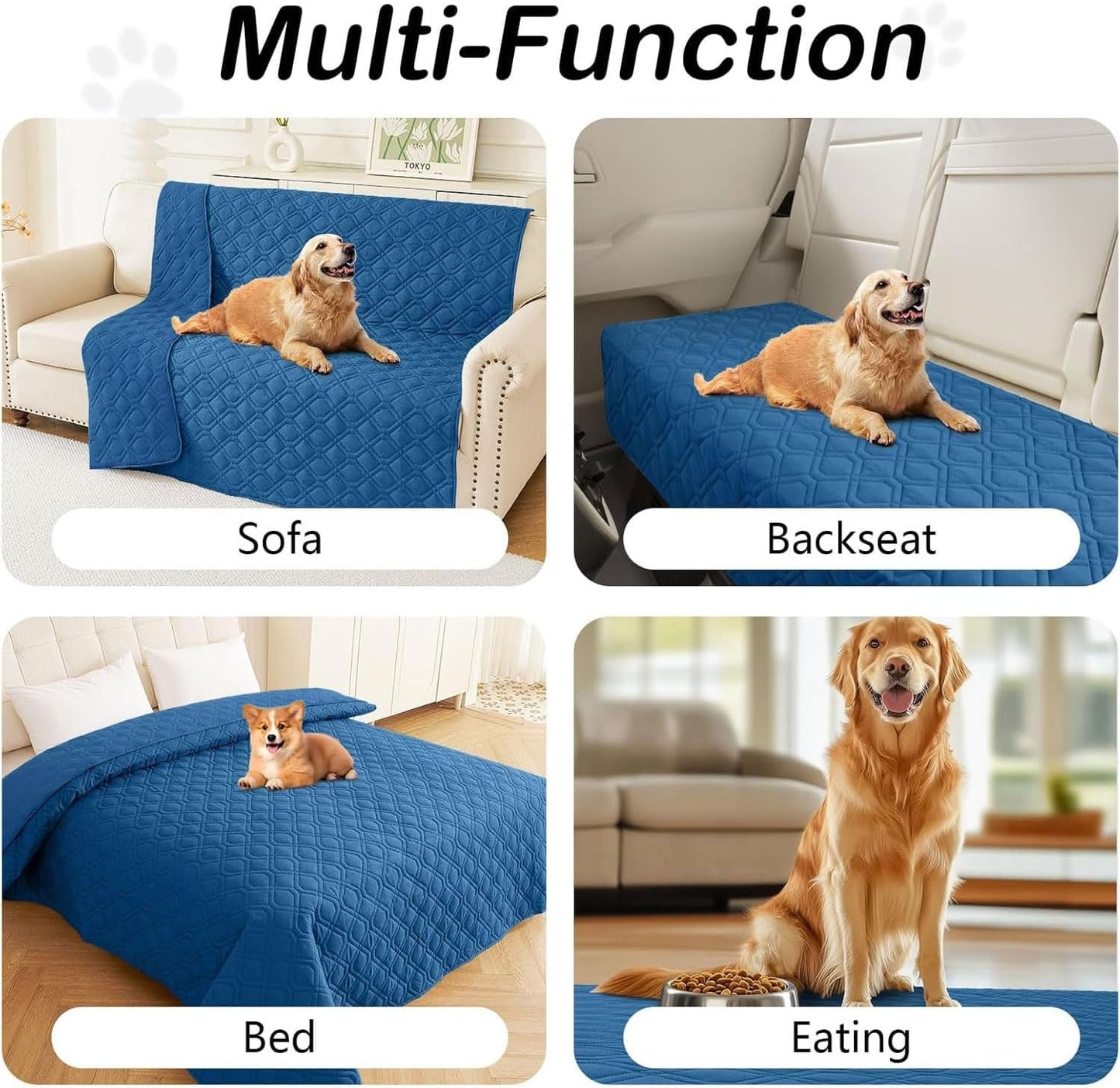 hyha Waterproof Dog Bed Blanket, Soft Pet Blankets, Waterproof Couch Cover for Dogs, Reversible Sofa Covers Washable for Furniture (30x70 Inch, Taupe/Beige)