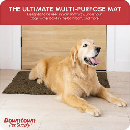 My Doggy Place Dog Mud Mat, 36"x26" Ash – Thick Microfiber Entry Rug for Snow, Mud & Salt – Absorbent, Quick-Dry, Washer-Safe & Non-Slip, Large