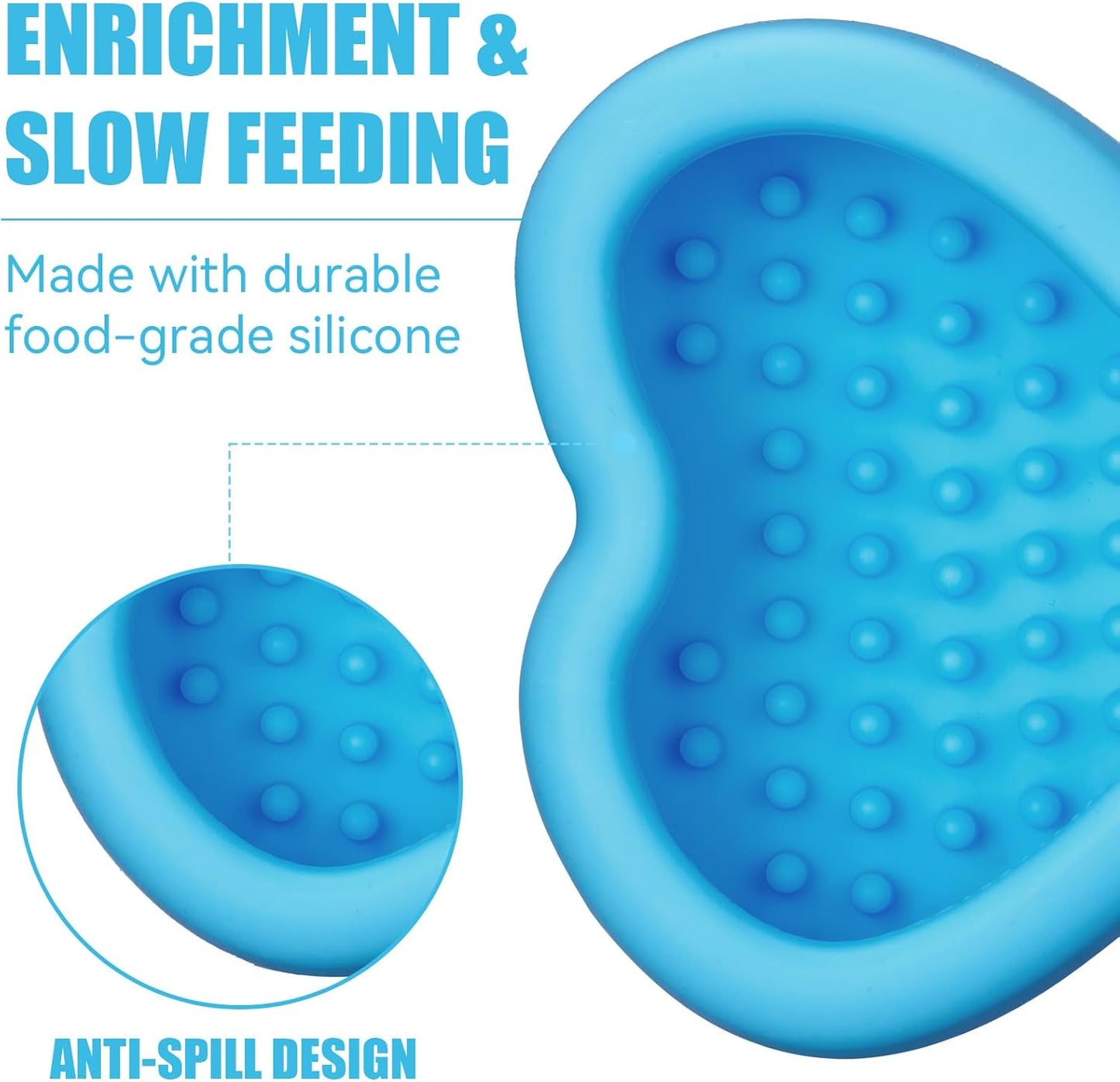 Freeze Dog Lick Bowl, Animire Non-Slip Slow Feeder Lick Mat for Dogs, Silicone Dog Enrichment Bowl for Distraction Anxiety Relief Boredom, BPA Free, Dishwasher Safe(Rose,S)