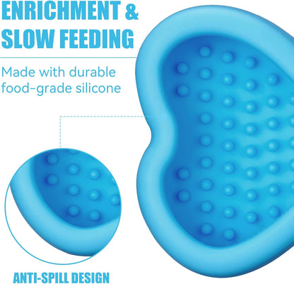 Freeze Dog Lick Bowl, Animire Non-Slip Slow Feeder Lick Mat for Dogs, Silicone Dog Enrichment Bowl for Distraction Anxiety Relief Boredom, BPA Free, Dishwasher Safe(Rose,S)
