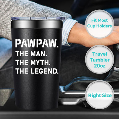 BIRGILT Pawpaw Gifts from Grandkids - Pawpaw Fathers Day Gift - Best Paw Paw Gifts for Grandpa, Grandfather - 20oz Tumbler Cup