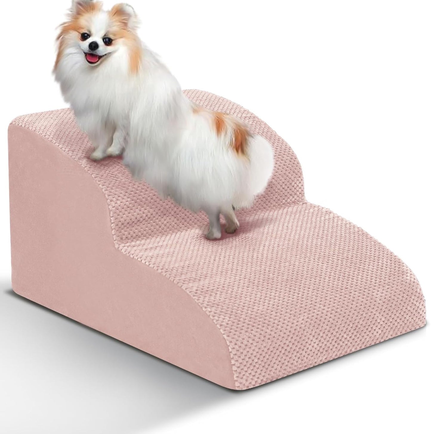Dog Stairs for Small Dogs - High Density Foam Dog Ramp, Extra Wide Pet Steps with Non-Slip Bottom for High Beds, Couche and Sofa, Best for Pet Injured, Older Dogs Cats (Grey, 4 Steps)
