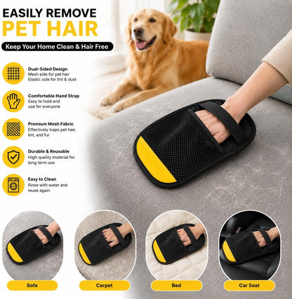 Pet Hair Remover Glove for Dogs & Cats – Reusable Fur Cleaning Mitt for Couch, Carpet, Furniture & Clothes – Easy Lint & Hair Removal Tool