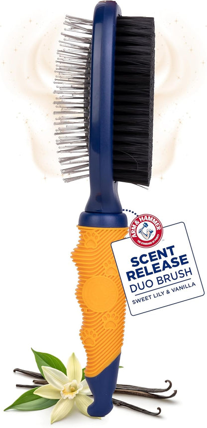 Arm & Hammer Deodorizing Dog Grooming Comb, Fragrance Transfer Technology with Baking Soda, Fine & Standard Teeth for Detangling & Flea Removal, Dematting Tool for Dogs, Sweet Apple & Rose Scent