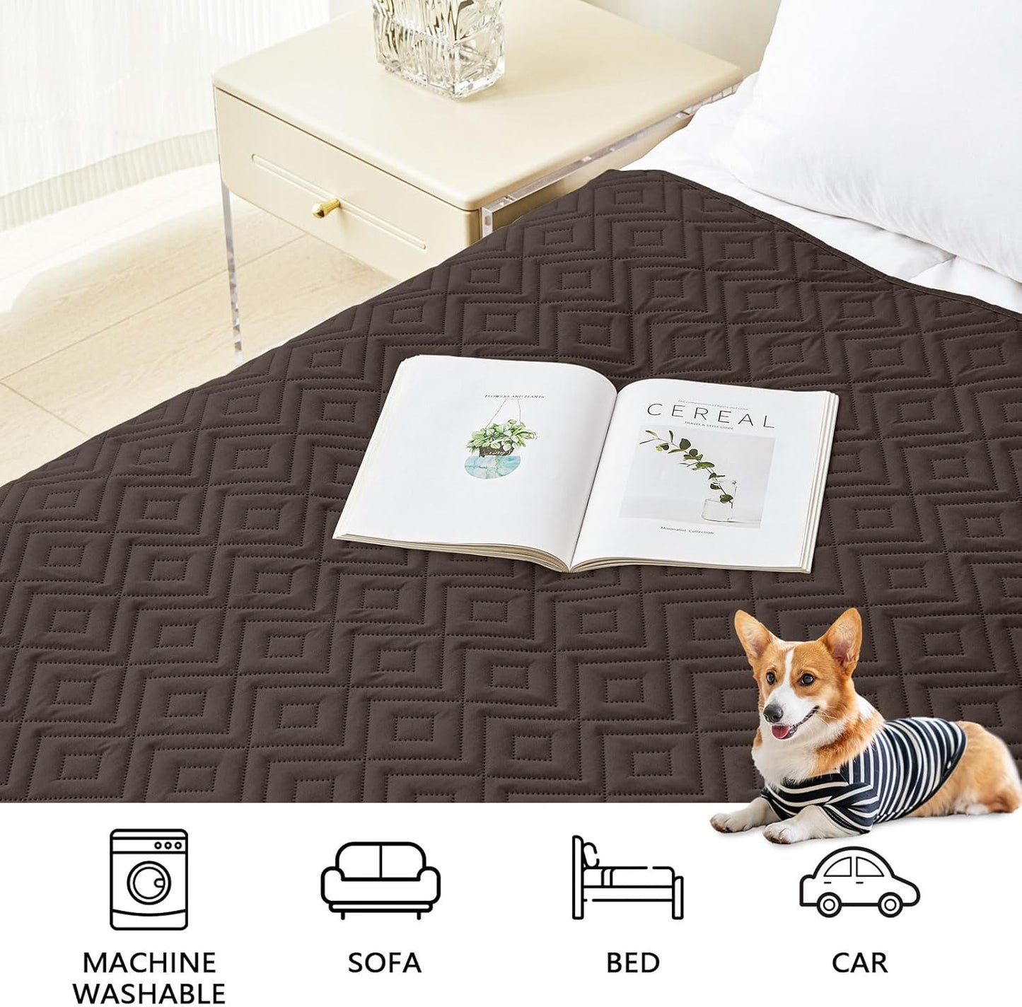hyha Waterproof Dog Blanket, Soft Pet Bed Blankets, Waterproof Sofa Couch Cover for Dogs Washable, Reversible Pet Couch Covers for Sofa Furniture (30x70 Inch, Grey/Dark Grey)