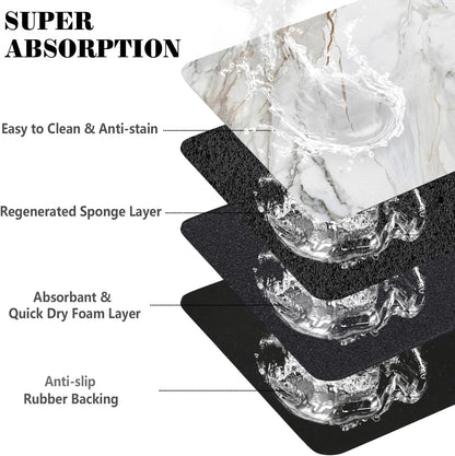 Dog Food Mats for Floors Absorbent, Pet Cat Food Mat - Quick Dry Dog Bowl Mats for Food and Water, Eco-Friendly Pet Supplies