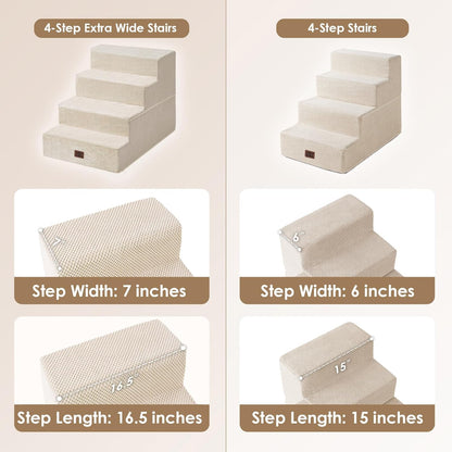EHEYCIGA Dog Stairs for High Bed 22.5" H, 5-Step Dog Steps for Bed, Pet Steps for Small Dogs and Cats, Non-Slip Balanced Pet Ramp Indoor, Grey