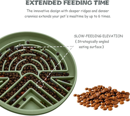 Lesipee Slow Feeder Dog Bowl for Large & Small Pets, Anti Choking Puzzle Dog Food Lick Mat with Non-Slip Base, Interactive Pet Slow Eating, Silicone Licking Mat Cat Feeding Bowl for Puppies & Cats
