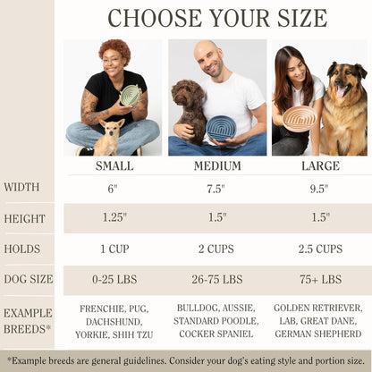 Should We Go? Slow Feeder for Dogs & Puppies, The Slowdown Bowl Silicone Slow Eating, Modern Lick Mat Design, Reduces Gulping, Fits 2 Cups, 7.5” Across x 1.5” Tall, Mealtime Challenge, Medium-Blush