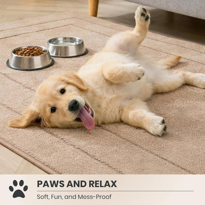 PURRUGS Dirt Trapping Door Mat 32" x 47", Non-Slip/Skid Machine Washable Entryway Rug, Dog Doormat, Super Absorbent Welcome Mat for Muddy Wet Shoes and Paws, Grayish Brown