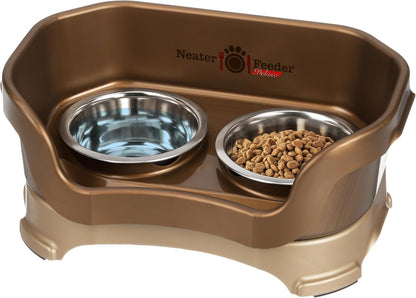 Neater Pet Brands Neater Feeder Deluxe Mess Proof Dog Bowls Elevated for Large Dogs Over 40 lbs, Made in USA, No Spill Raised Dog Food Bowl Stand Feeding Station, Food and Water Bowl Set, Black