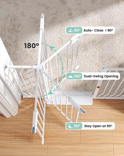 Mom's Choice-GROWNSY Baby Gate for Stairs, 30.5"-43" Pressure Mounted Pet Gate for Doorways-Auto Close Dog Gate for The House-Easy Installation & Walk Thru Wide Safety Gate, Black