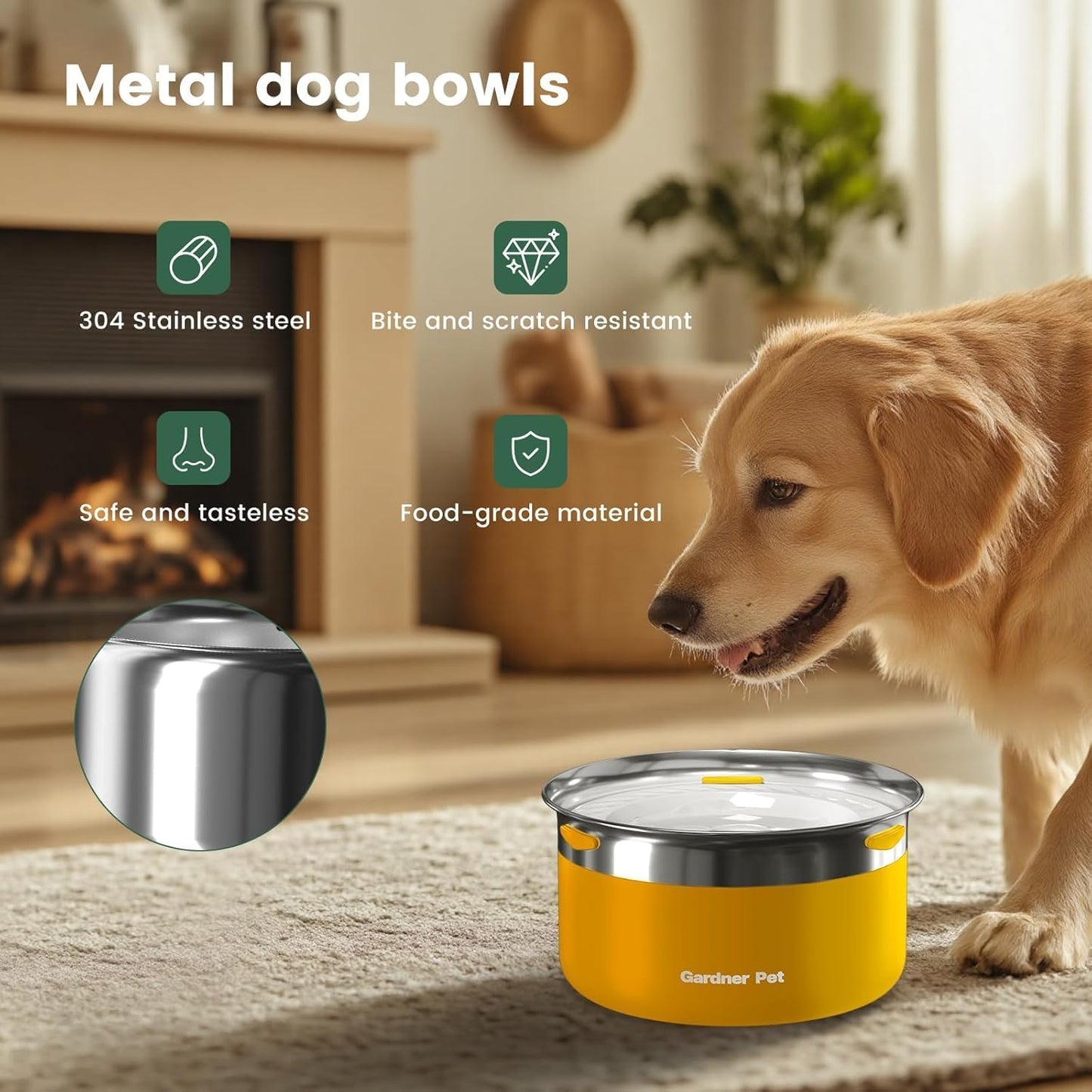 Gardner Pet Slow Water Bowl for Dogs – No Spill, Anti-Splash Floating Plate Design, Slows Drinking to Reduce Mess, Keeps Water Clean & Floors Dry, 3.8L(White)