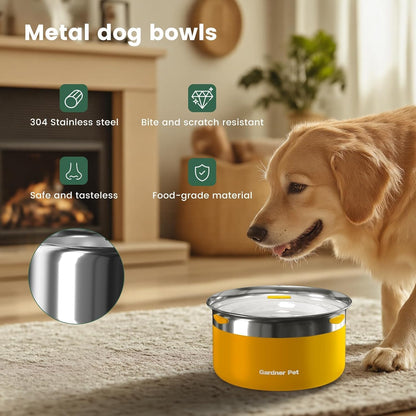 Gardner Pet Slow Water Bowl for Dogs – No Spill, Anti-Splash Floating Plate Design, Slows Drinking to Reduce Mess, Keeps Water Clean & Floors Dry, 3.8L(White)