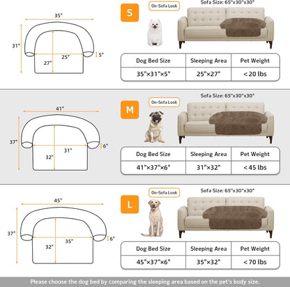 Calming Dog Bed Fluffy Plush Dog Mat for Furniture Protector with Removable Washable Cover for Large Medium Small Dogs and Cats (Large, Light Grey)
