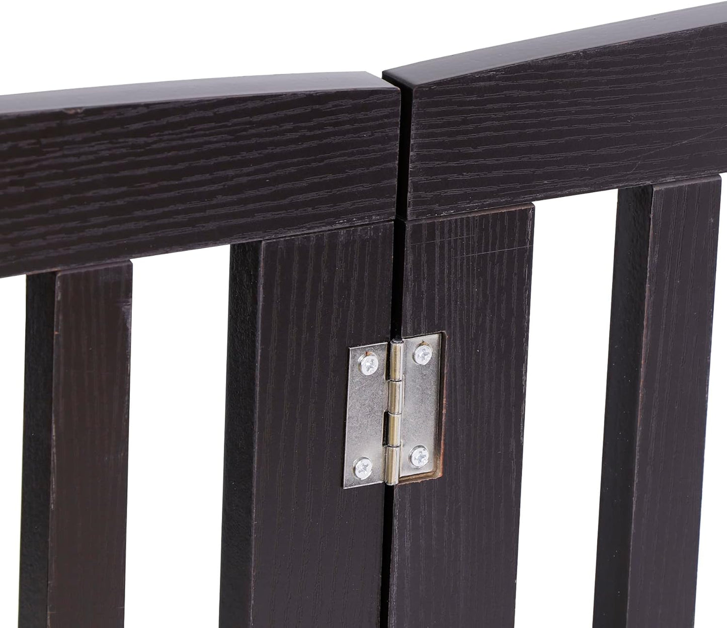 Nouva 36" H Pet Gate, 3 Panels Indoor Foldable Dog Fence, Dog Gate for Stairs Doorways, Hardwood Pet Gate, Freestanding Pet Fence, White