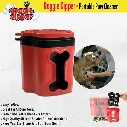 Dog Paw Cleaner/Washer - Portable, Cleans and Dries Quickly - Silicone Bristles - Keeps Furniture and Carpets Clean from Muddy Paws