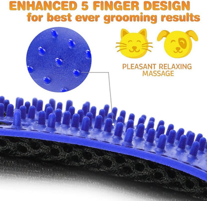 Upgraded Pet Grooming Gloves for Shedding - 1 Pair Dog Hair Remover Gloves for Bathing & Deshedding Cats, Dogs & Horses, Gentle Massage for Short & Long Hair (Pink)