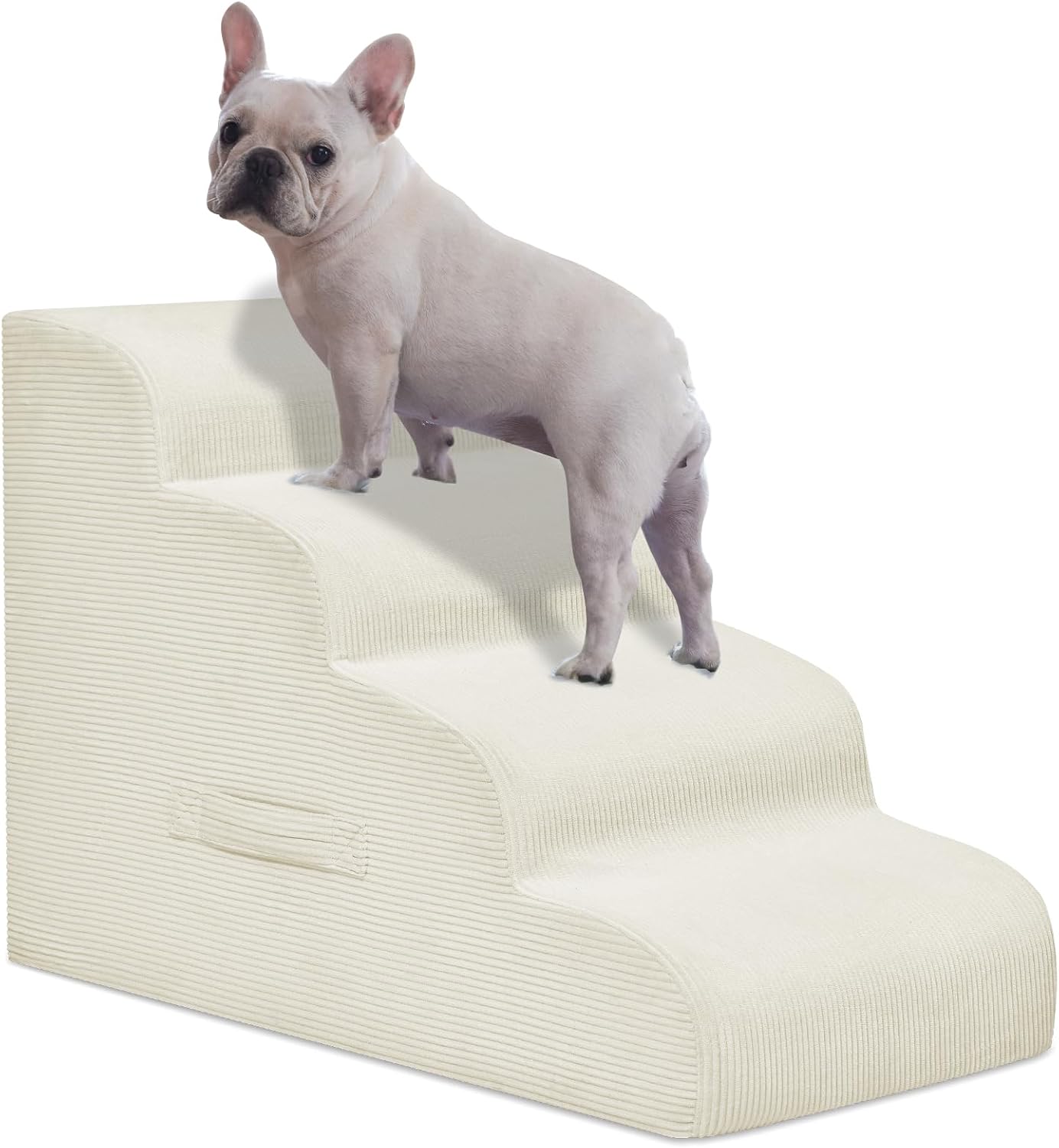 Mesa Lemon Dog Stairs & Steps for High Beds, 3 Steps High Density Foam Waterproof Dog Ramp for Small Dogs and Cats, Pet Stairs with Removable Washable Cover for Bed, Couch, Sofa and Car (H:16")