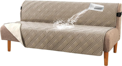 H.VERSAILTEX 100% Waterproof Slipcovers for Couches and Sofas Modern Pet Couch Cover Thick Soft Furniture Protector with Elastic Straps(Sofa, Lily Pad/Beige)