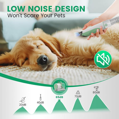 Dog Grooming Vacuum and Kit, Clipper Nail Trimmer Grinder, 2.5L Dust Cup 7 Grooming Tools 11000Pa Pet Vacuum for Shedding Grooming, Dog Hair Vacuum, Home Cleaning, PG50 Plus