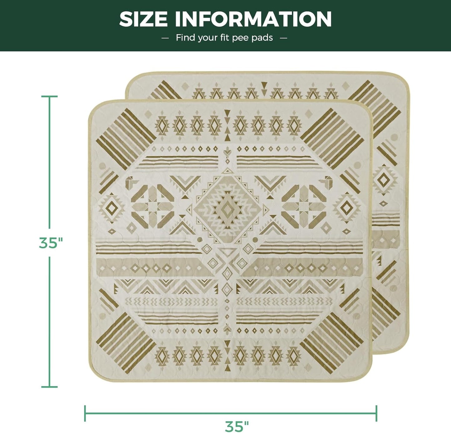 FXW Washable Pee Pads for Dogs, Puppy Pads with Super Absorbent, Specifically Designed for FXW Rollick/Homeplus 24inch 6 Panels Dog Playpen, 39" x 63" Rectangle, Khaki, 1 Pack