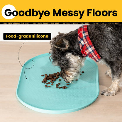 Conlun Dog Food Mat,1/2 Inch Raised Edges Cat Feeding Mat,BPA-Free Silicone Pet Mats for Floor Waterproof,Rubber Placemats for Food and Water Bowls(Natural Tan,18.9"x11.8")