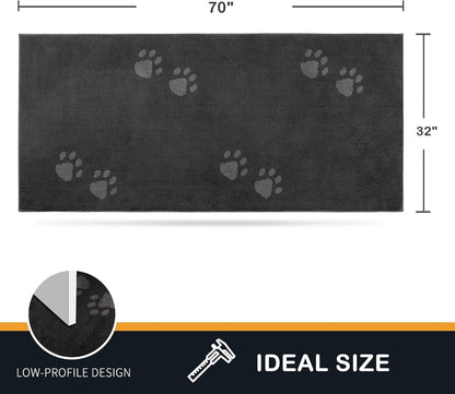 PURRUGS Dirt Trapping Door Mat 20" x 31.5", Non-Skid/Slip Machine Washable Microfiber Entrance Rug, Shoes Scraper, Dog Doormat, Super Absorbent Floor Mat for Muddy Wet Shoes and Paws, Grey
