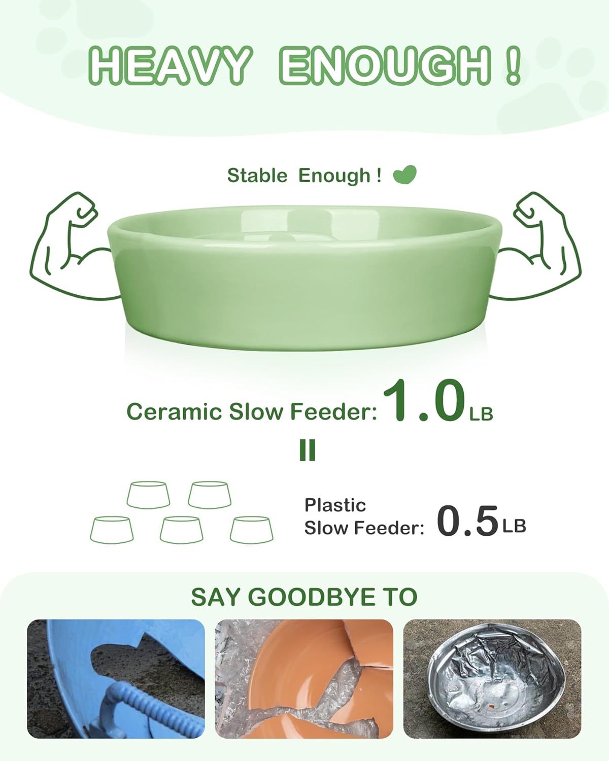 TRUVIC Ceramic Slow Feeder Dog Bowls Small Breed, 0.6 Cup Slow Feeder Cat Bowls for Fast Eaters, Ceramic Dog Food Dish no Black Chin, Puzzle Bowl for Small Dogs and Cats, White