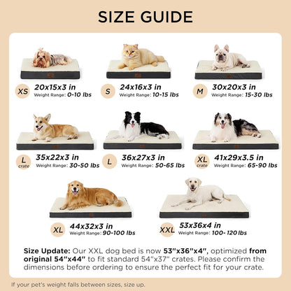 Bedsure Dog Beds Large Sized Dog - Comfy Flat Pet Beds with Removable Washable Cover, Orthopedic Egg Crate Foam Puppy Mat, Suitable for Pet Up to 65 lbs