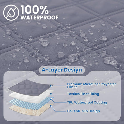 Waterproof Dog Blanket, Non-Slip Soft Pet Bed Cover, Couch Cover for Dogs Washable, Protects Sofa, Furniture, Crate, Car, Tear Resistant Leakproof Pet Blanket (30x70 Inch, Dark Grey)