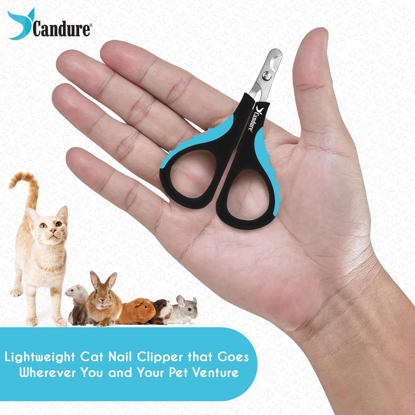 Candure Dog Nail Clippers Professional Pet Nail Clipper Suitable for Cats, Rabbits and Guinea Pigs - Safety Lock/Protective Guard to Avoid Over Cutting (Green, Medium to Small)