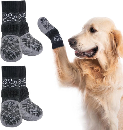 BEAUTYZOO Dog Socks to Prevent Licking Paws -Dog Shoes for Hot Pavement & Hardwood Floors Anti Slip, Traction Control Boots & Paw Protectors with Double Side Grips for Small Medium Large Senior Dogs