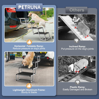 Dog Ramp for Car 63" Long & 17.3" Wide Portable Dog Ramps for Large Dogs with Non-Slip Rug Surface Dog Car Ramp for SUV Car & Truck, Folding Dog Ramp Up to 250LBS