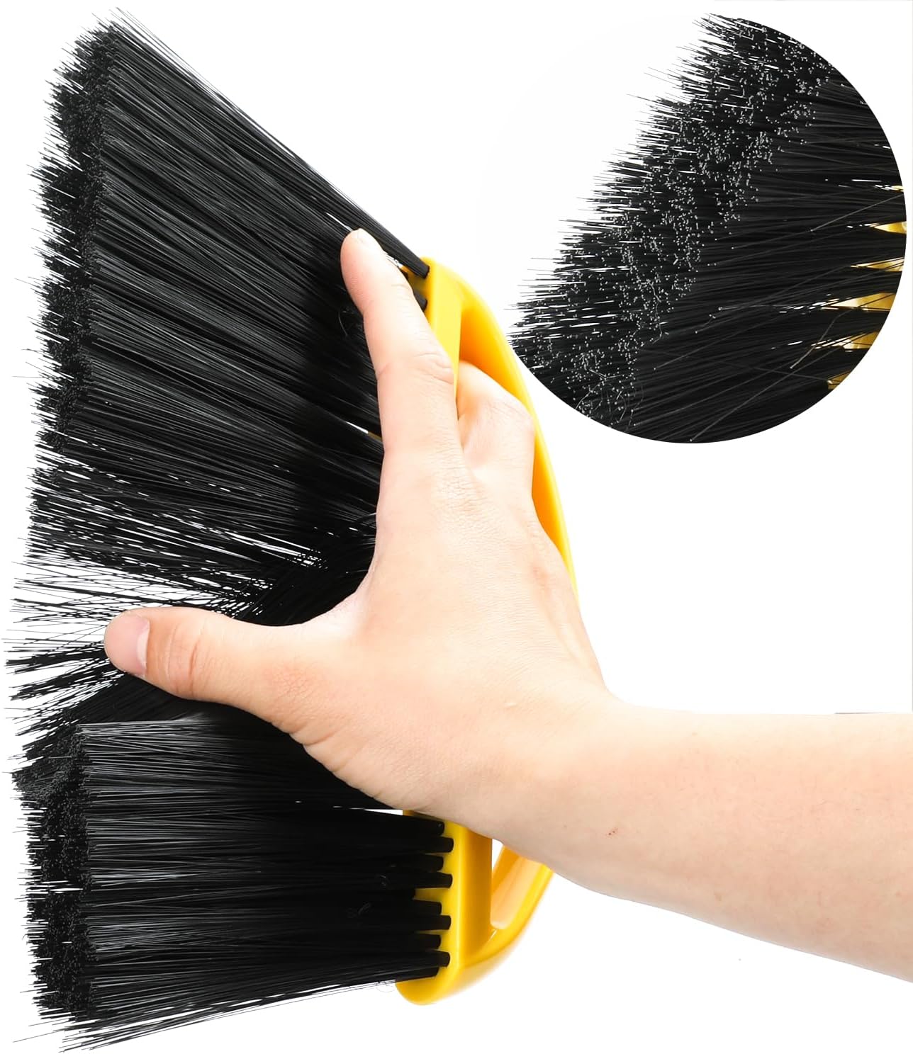 Gloffer Soft Bristles Broom for Indoor Sweeping, Household Cleaning Angle Broom with 55inch Long Handle for Home Office Hardwood Tile Floors Kitchen