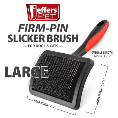 Jeffers Pet Dual Level Pin Universal Slicker Brush for Dogs, Cats & Small Pets - Curved Grooming Brush with Long & Short Pins for Shedding, Detangling, Finishing - Remove Mats & Dead Coat - Large