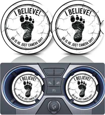 2PCS Dog Paw Print Car Cup Holder Coasters, Cars Coasters for Cup Holders, Anti Slip Rubber Mat with Finger Slot, Dogs Car Accessories Interior Decor, Dog Lover Gifts for Women, Men