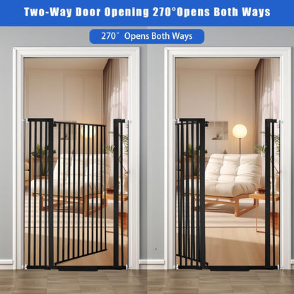 Rgqphantom 71 inch Extra Tall Gate Pet Gate,30.5"-48" Extra Wide Pressure Mounted,Cat Gates for Stairs, Kitchen,Doorways (Black)