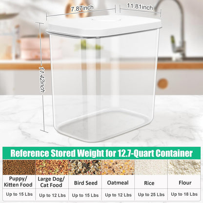 TBMax Dog Cat Food Storage Container 6-8 Lbs with Easy-Carrying Handles, Stackable Pet Food Dog Treat Container with Pop Up Lids, Airtight Food Storage Bin for Kitchen Organization