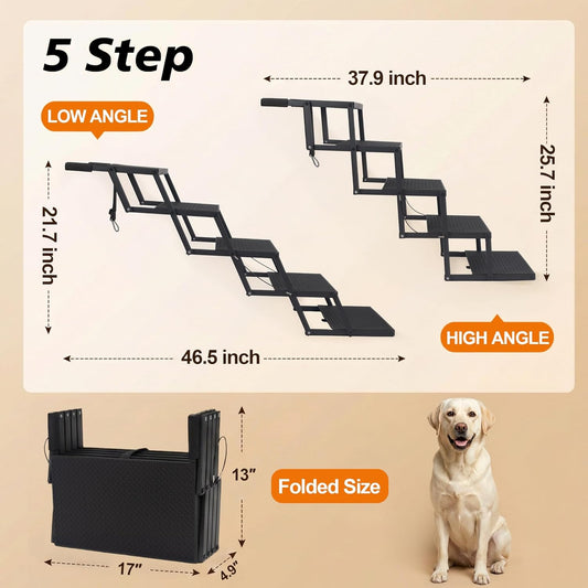 Dog Ramp for Car 71" X 17.6" Extra Long Folding Aluminum Pet Ramp for Large Dogs up to 250 LBS, Portable Waterproof Dog Ramps for SUV Truck Cars