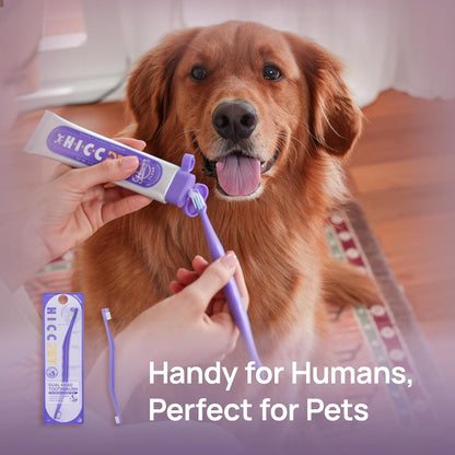 HICC PET Toothbrush for Cats & Small Dogs, Vet-Recommended Ergonomic Pet Toothbrush for Easy Teeth Cleaning, Gentle on Gums, Cat & Dog Dental Care, Improves Oral Hygiene. Toothpaste Not Included