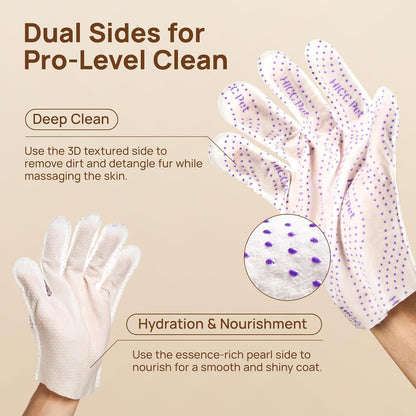 HICC PET Glove Wipes Pro – Pet Cleaning Gloves for Dogs & Cats – Infused with Coconut Oil & Plant Extracts – Hypoallergenic, Gentle, Spa-Like Care at Home, Portable 6 Pack-Coconut Scent