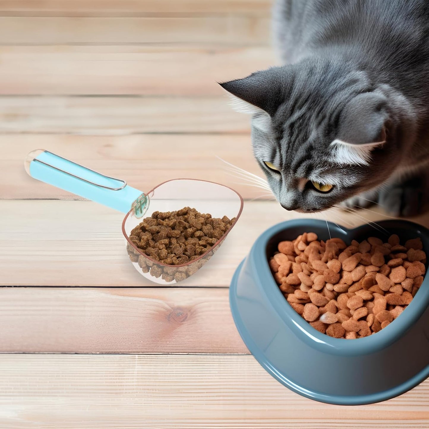 Yardwe Pet Food Scoop with Stainless Steel Clip, Precise Measurements for Cat and Dog Food