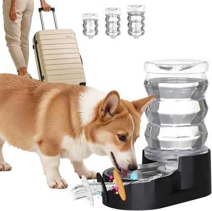 RIZZARI 8L Elevated Pet Water Dispenser – Stainless Steel Gravity Waterer with Auto-Refill Design for Medium and Large Dogs & Senior Pets -Comfortable Drinking Height for Living Rooms,Multi-Pet Homes