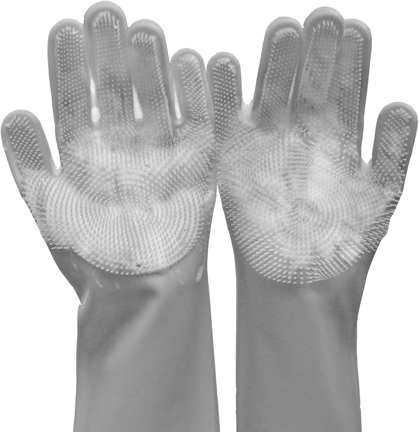 Pet Grooming Gloves, Dog Washing Gloves with High-Density Teeth, Heat Resistant Silicone Dog Bath Scrubber with Enhanced Five Finger Design, Bathing and Massaging for Dogs and Cats