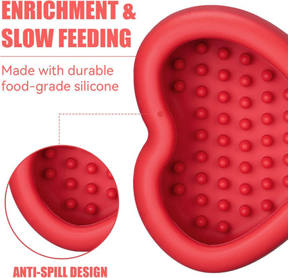 Freeze Dog Lick Bowl, Animire Non-Slip Slow Feeder Lick Mat for Dogs, Silicone Dog Enrichment Bowl for Distraction Anxiety Relief Boredom, BPA Free, Dishwasher Safe(Rose,S)