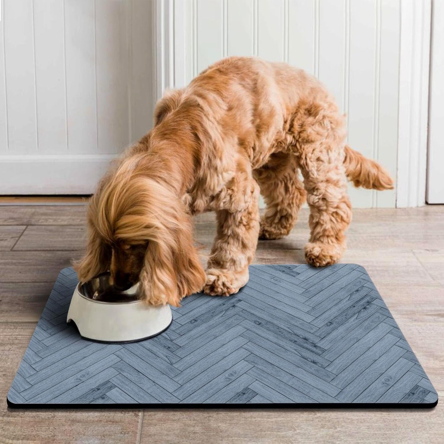 Dog Food Mats for Floors Absorbent, Pet Cat Food Mat - Quick Dry Dog Bowl Mats for Food and Water, Eco-Friendly Pet Supplies
