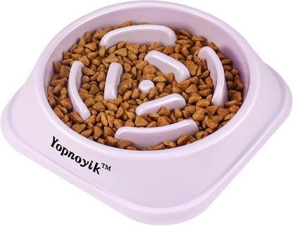 2 Pack Slow Feeder Dog Bowls for Healthy Eating, Non-Slip and Anti-Choking Design, Reduces Bloating & Overeating for Medium Dogs and Cats, Easy to Clean